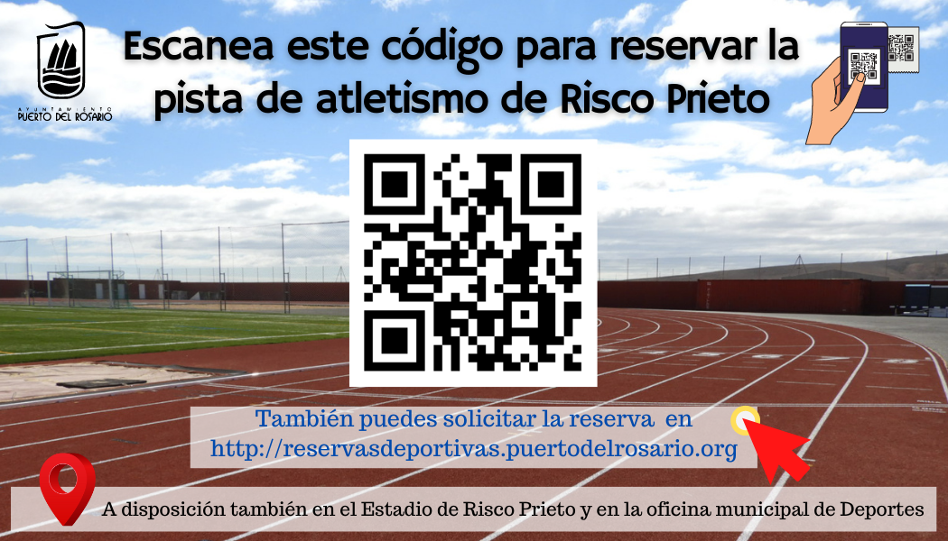 La reserva de la pista de atletismo de Risco Prieto debe gestionarse mediante acceso telemático con código QR